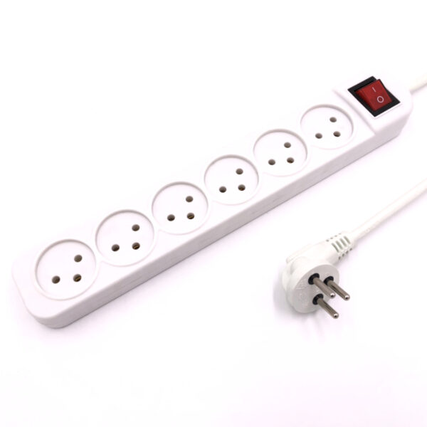 Multi-Socket 6-Outlet With On/Off Switch